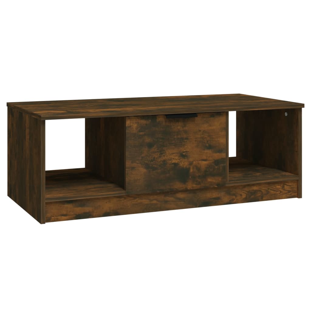 Coffee Table Smoked Oak 102x50x36 cm Engineered Wood