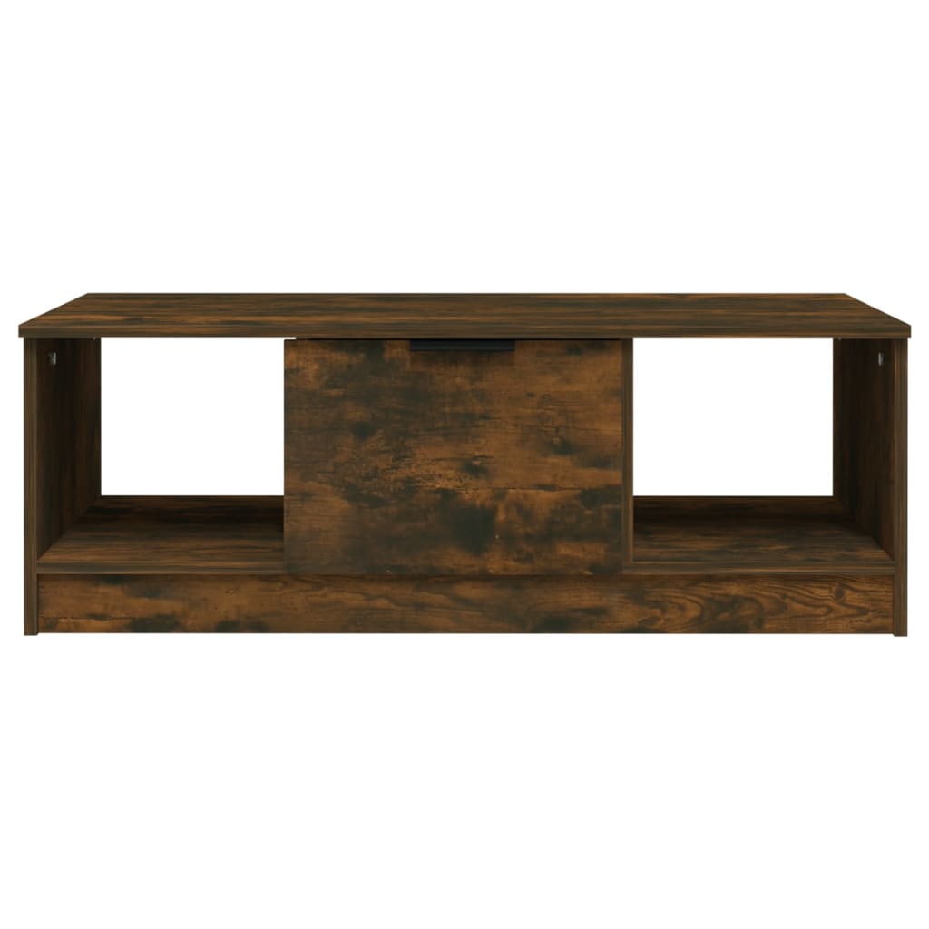 Coffee Table Smoked Oak 102x50x36 cm Engineered Wood