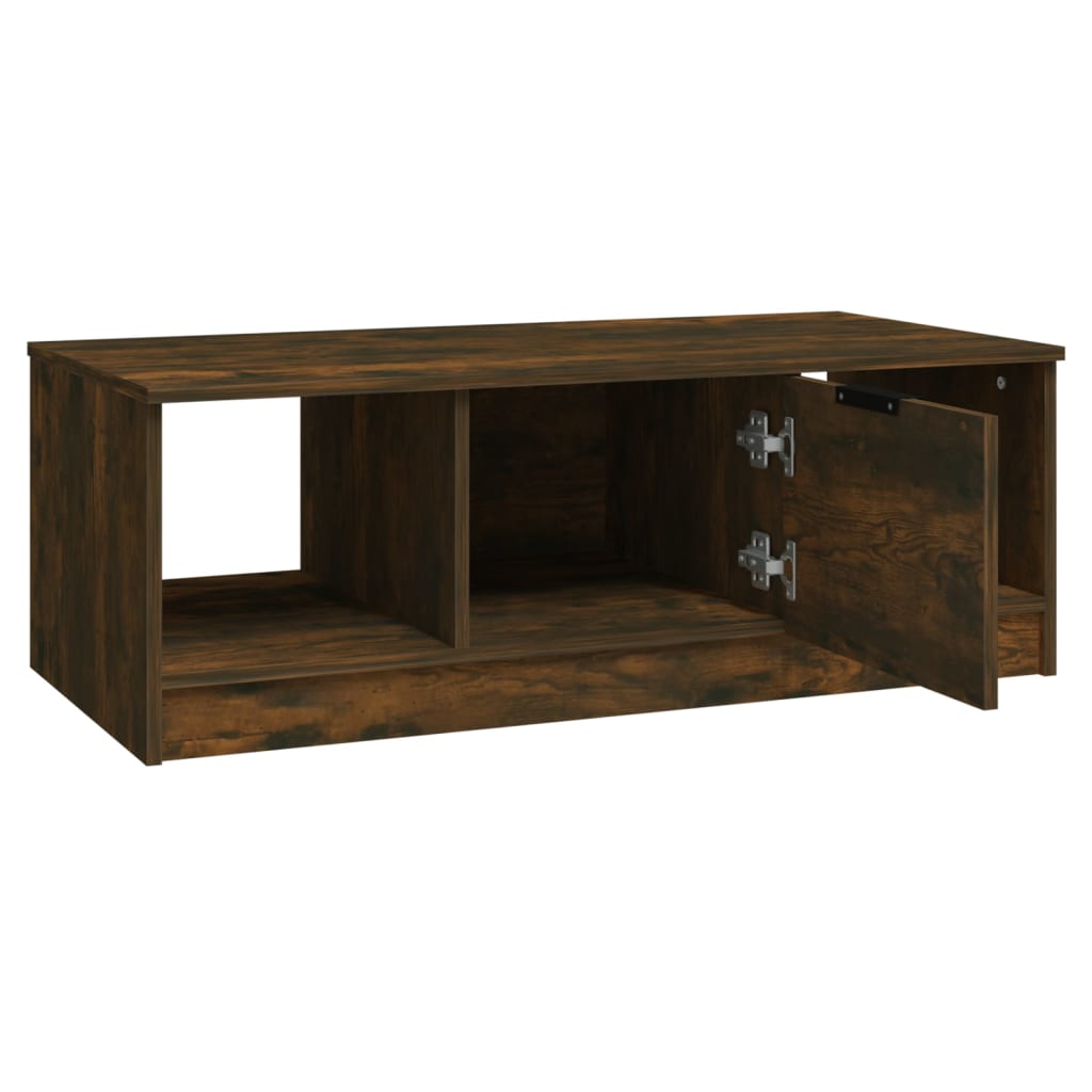 Coffee Table Smoked Oak 102x50x36 cm Engineered Wood