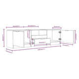 TV Cabinet Grey Sonoma 140x35x40 cm Engineered Wood - Close-Up Angle