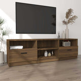 TV Cabinet Brown Oak 150x33.5x45 cm Engineered Wood - Side View