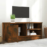 TV Cabinet Smoked Oak 80x35x36.5 cm Engineered Wood - Side View