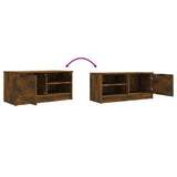 TV Cabinet Smoked Oak 80x35x36.5 cm Engineered Wood - Low Angle
