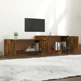 TV Cabinet Smoked Oak 158.5x36x45 cm Engineered Wood - Side View
