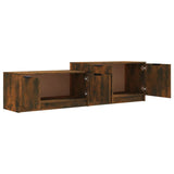TV Cabinet Smoked Oak 158.5x36x45 cm Engineered Wood - Rear View
