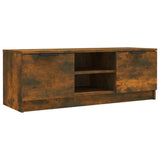 TV Cabinet Smoked Oak 102x35x36.5 cm Engineered Wood - Front View