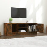 TV Cabinet Smoked Oak 102x35x36.5 cm Engineered Wood - Rear View