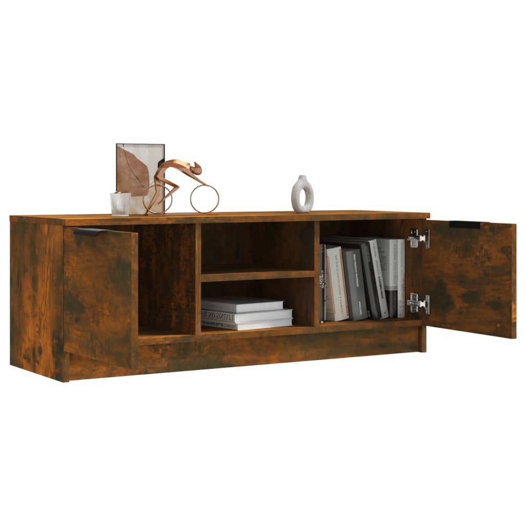 TV Cabinet Smoked Oak 102x35x36.5 cm Engineered Wood