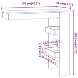 Wall Bar Table Grey Sonoma 102x45x103.5 cm Engineered Wood - Extra Image