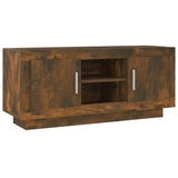 TV Cabinet Smoked Oak 102x35x45 cm Engineered Wood - Front View