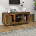 TV Cabinet Smoked Oak 102x35x45 cm Engineered Wood