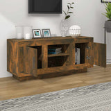 TV Cabinet Smoked Oak 102x35x45 cm Engineered Wood - Side View