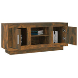 TV Cabinet Smoked Oak 102x35x45 cm Engineered Wood - Top-Down View