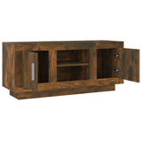TV Cabinet Smoked Oak 102x35x45 cm Engineered Wood - Close-Up Angle