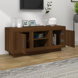 TV Cabinet Brown Oak 102x35x45 cm Engineered Wood - Side View
