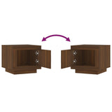 Coffee Table Brown Oak 51x50x45 cm Engineered Wood - Rear View