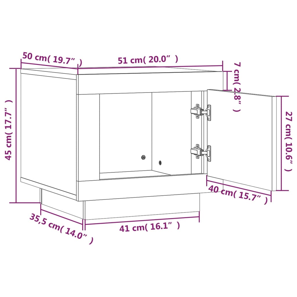 Coffee Table Brown Oak 51x50x45 cm Engineered Wood