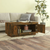 Coffee Table Smoked Oak 102x50x45 cm Engineered Wood - Side View