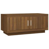 Coffee Table Brown Oak 102x50x45 cm Engineered Wood - Front View