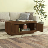 Coffee Table Brown Oak 102x50x45 cm Engineered Wood - Side View