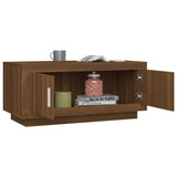 Coffee Table Brown Oak 102x50x45 cm Engineered Wood - Top-Down View