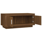 Coffee Table Brown Oak 102x50x45 cm Engineered Wood - Rear View
