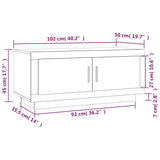 Coffee Table Brown Oak 102x50x45 cm Engineered Wood - Low Angle