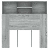 Headboard Cabinet Grey Sonoma 100 cm - Top-Down View