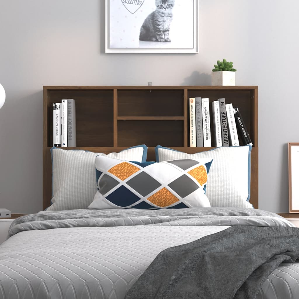 Headboard Cabinet Brown Oak 100 cm