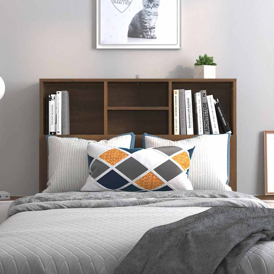 Headboard Cabinet Brown Oak 100 cm