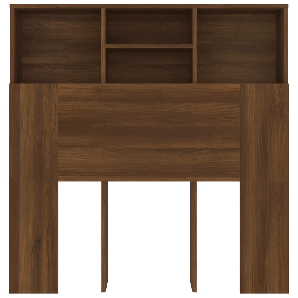 Headboard Cabinet Brown Oak 100 cm