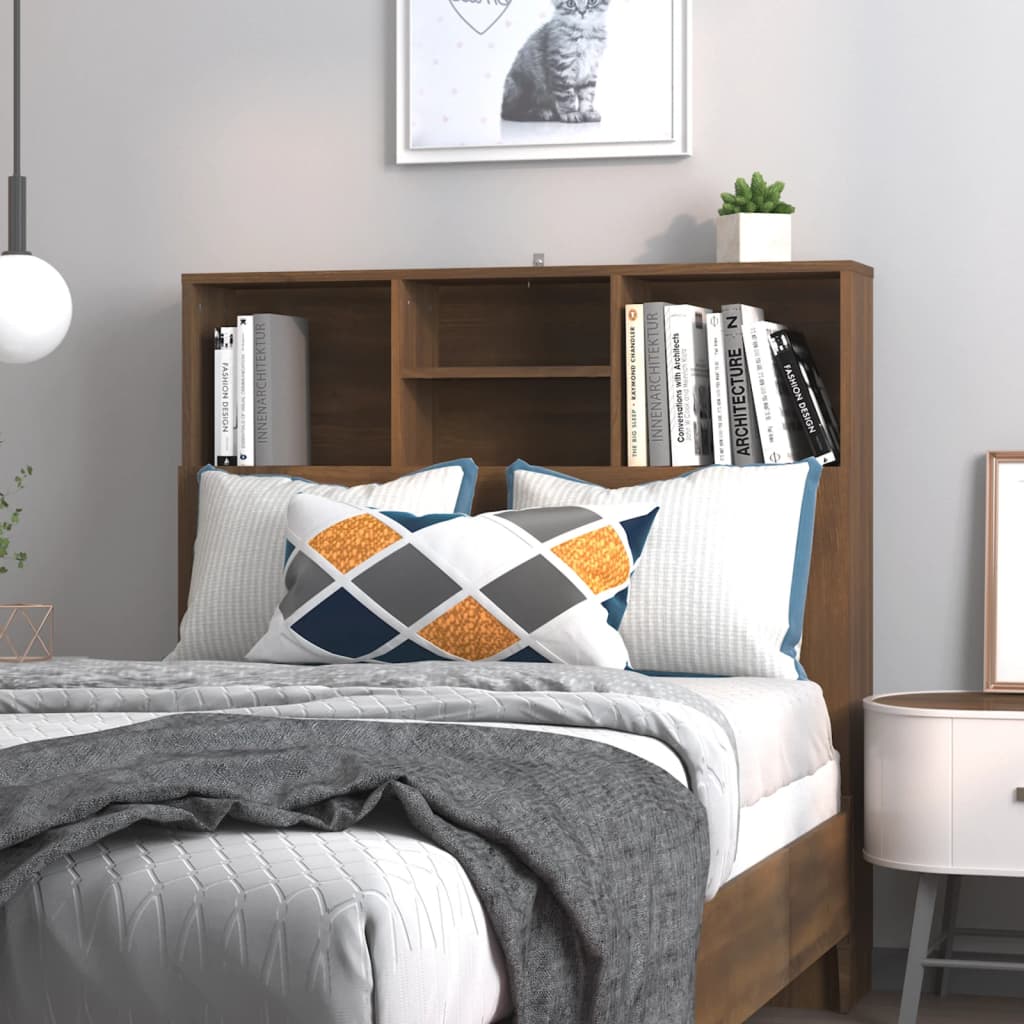 Headboard Cabinet Brown Oak 100 cm