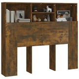 Headboard Cabinet Smoked Oak 120x19x103.5 cm - Top-Down View