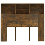 Headboard Cabinet Smoked Oak 120x19x103.5 cm - 45-Degree Angle
