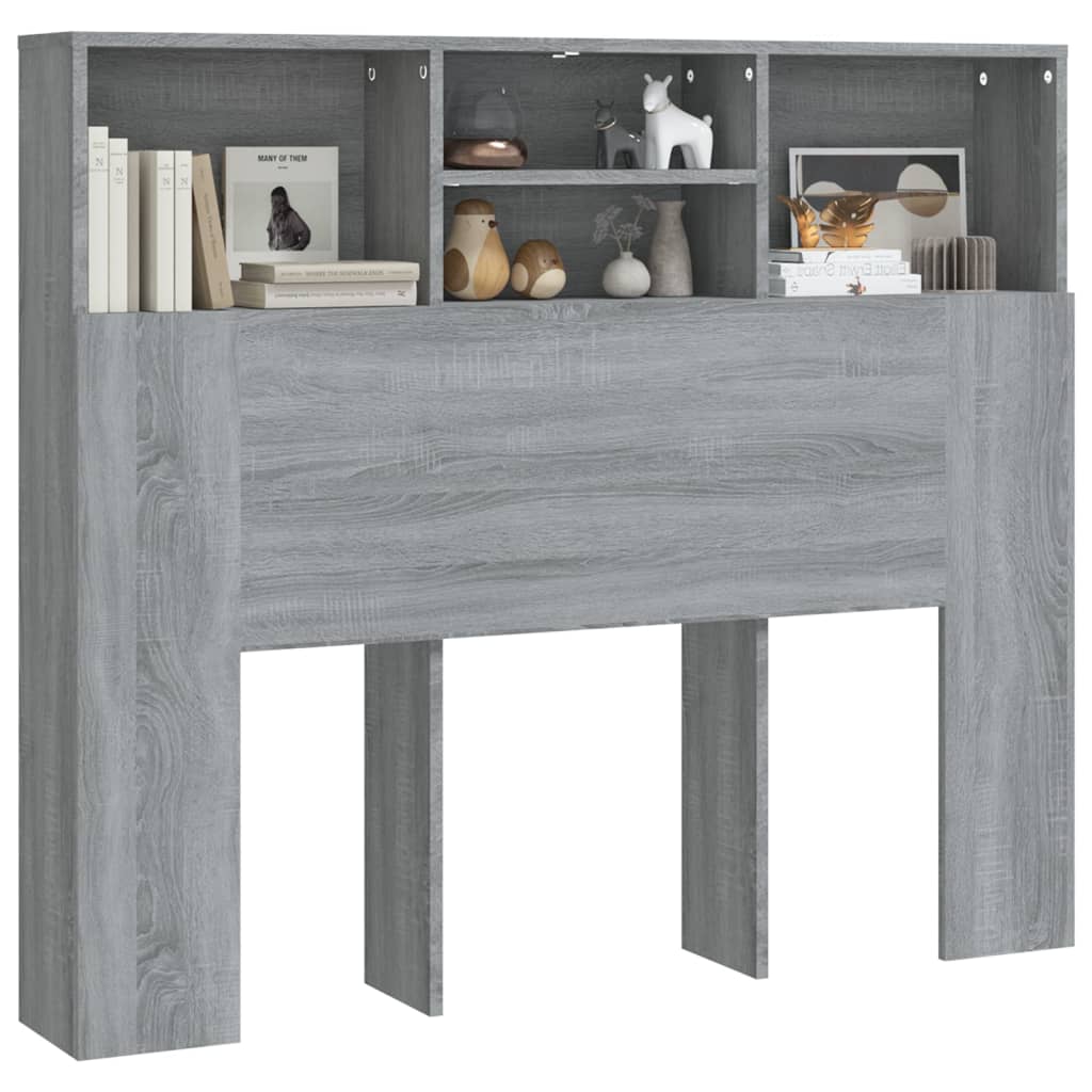 Headboard Cabinet Grey Sonoma 120 cm