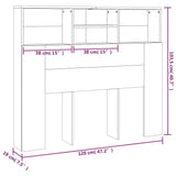 Headboard Cabinet Grey Sonoma 120 cm