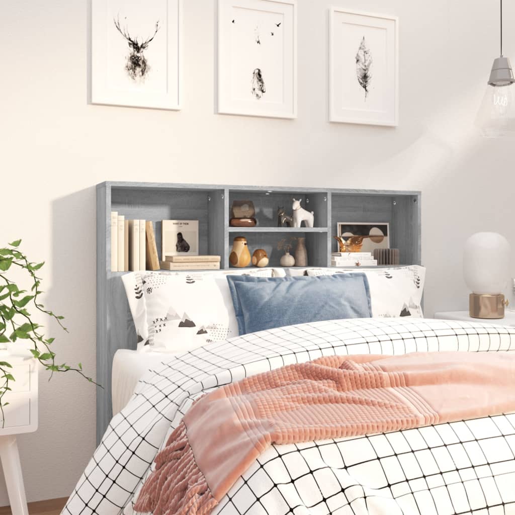 Headboard Cabinet Grey Sonoma 120 cm