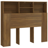 Headboard Cabinet Brown Oak 120 cm - Front View