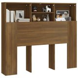 Headboard Cabinet Brown Oak 120 cm - Top-Down View