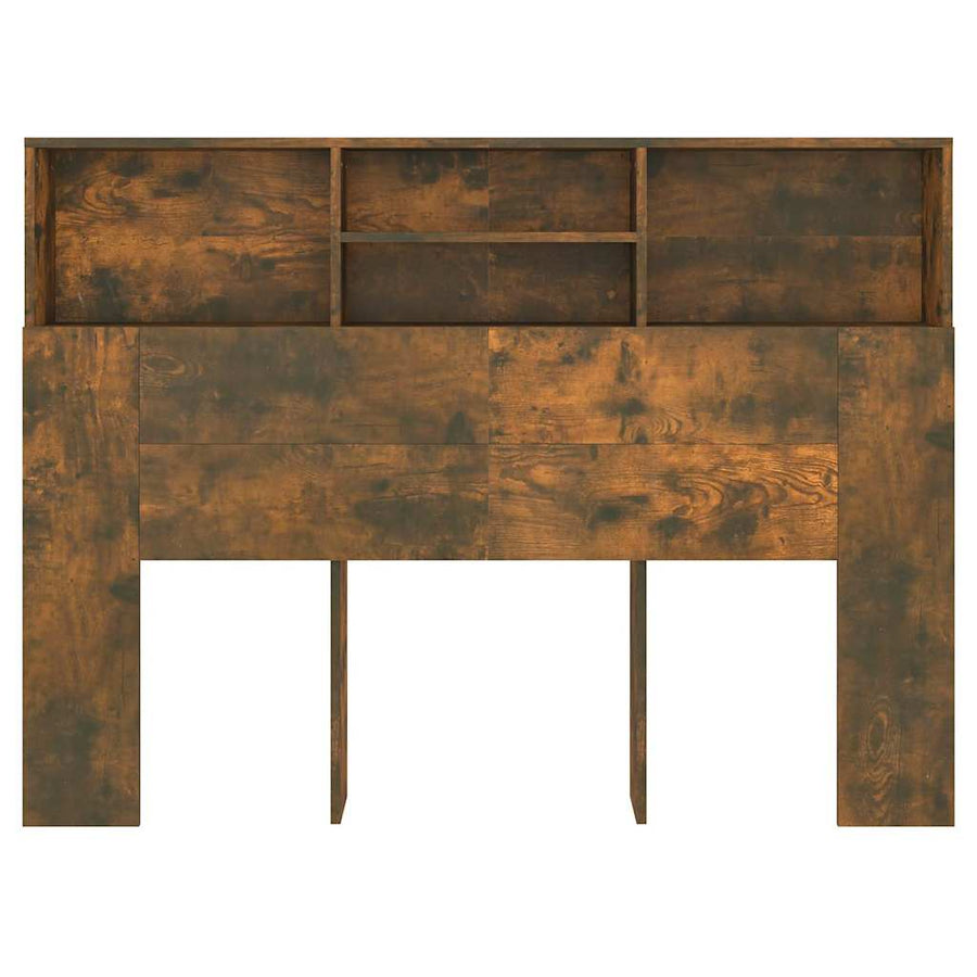 Headboard Cabinet Smoked Oak 140 cm