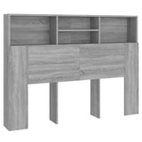 Headboard Cabinet Grey Sonoma 140 cm - Front View