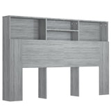 Headboard Cabinet Grey Sonoma 160 cm - Front View