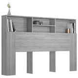 Headboard Cabinet Grey Sonoma 160 cm - Top-Down View