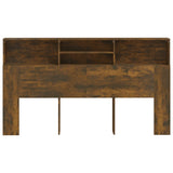Headboard Cabinet Smoked oak 180 cm - Side View