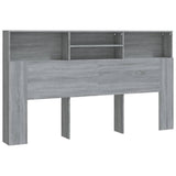Headboard Cabinet Grey Sonoma 180x19x103.5 cm - Front View