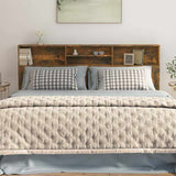 Headboard Cabinet Smoked Oak 200 cm - Side View