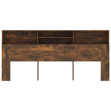 Headboard Cabinet Smoked Oak 220x19x103.5 cm