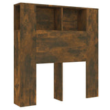 Headboard Cabinet Smoked Oak 100 cm - Front View