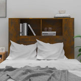 Headboard Cabinet Smoked Oak 100 cm - Side View