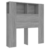 Headboard Cabinet Grey Sonoma 100x18.5x104.5 cm - Front View